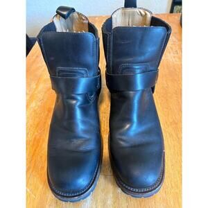 Engineer Harness Boots Mens 9.5 Black Leather Motorcycle Biker Lug Sole Moto